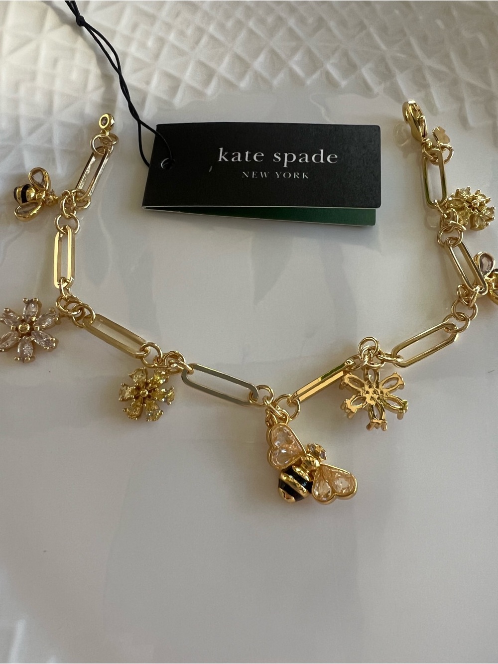 kate spade Gold Bee & Floral Charm Bracelet - Gold - Picture 2 of 2